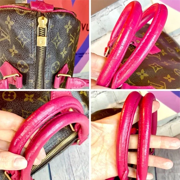 Louis Vuitton Speedy 30 custom painted with bag charm *READ DESCRIPTION* - Picture 13 of 16